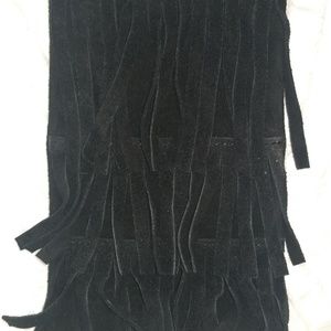 Black Suede fringe purse